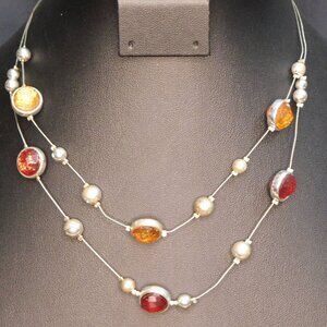 Fall Celestial Floating Gem LayeredNecklace